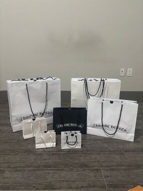 Chrome Hearts White & Black Branded Shopping Bags Set